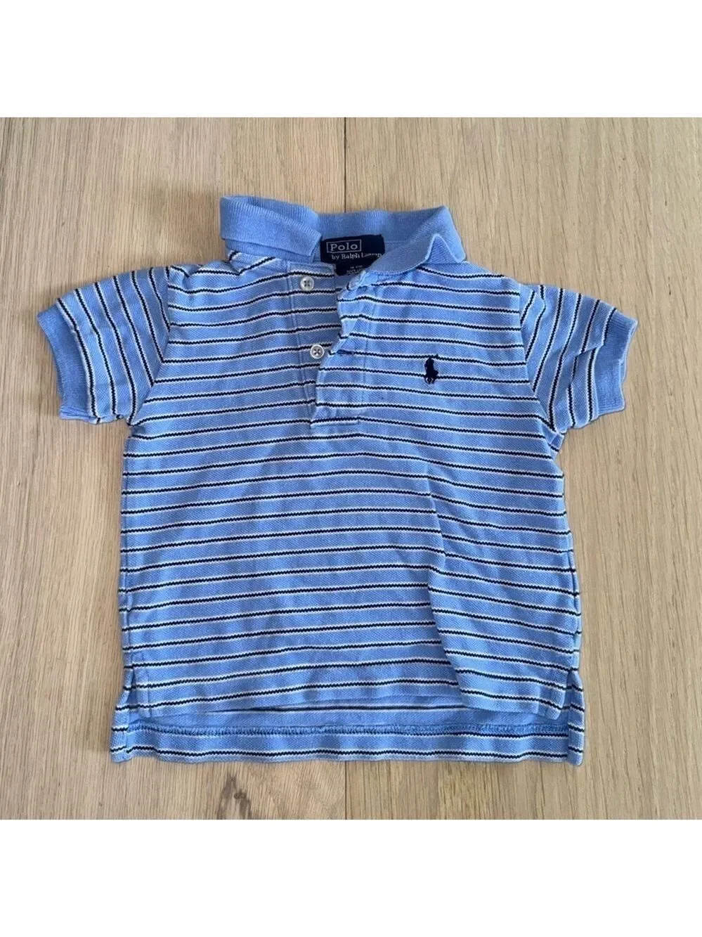 Polo by Ralph Lauren Blue Striped Collared Shirt With Buttons Size Boys 12M